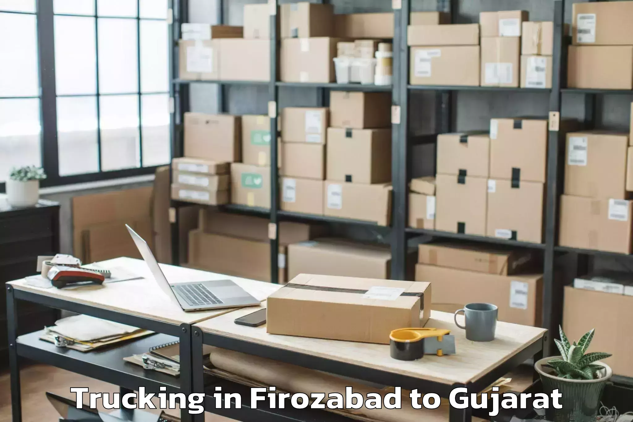 Top Firozabad to Limkheda Trucking Available